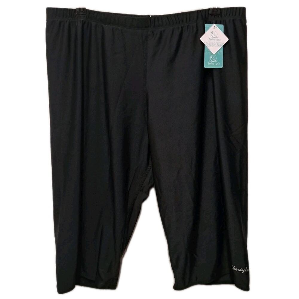 NWT Ubestyle Jammer Swim Shorts Rash Guard Mens XXL Black Surf Training UPF 50+